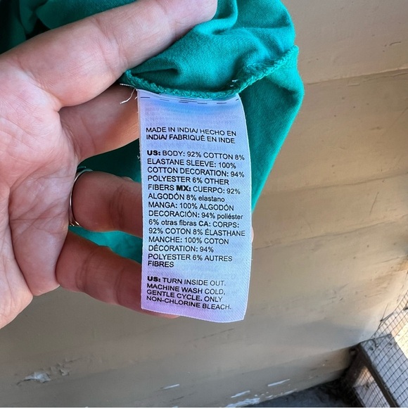 Chico's Green Tribal Bubble Sleeve Blouse - Size L Boho Hippie Peasant - Picture 4 of 5